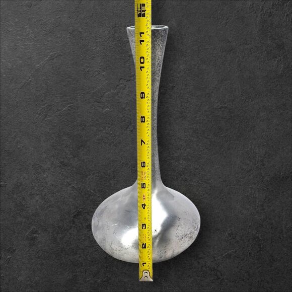 Vintage Pewter Bud Vase 11" Tall Modern Genie Form Heavy Sculptural Décor - Picture 7 of 9